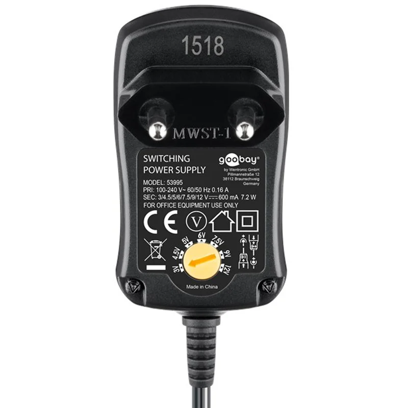 Goobay Universal Schaltnetzteil stabilisiert AC/DC Eco-Friendly mit 600
