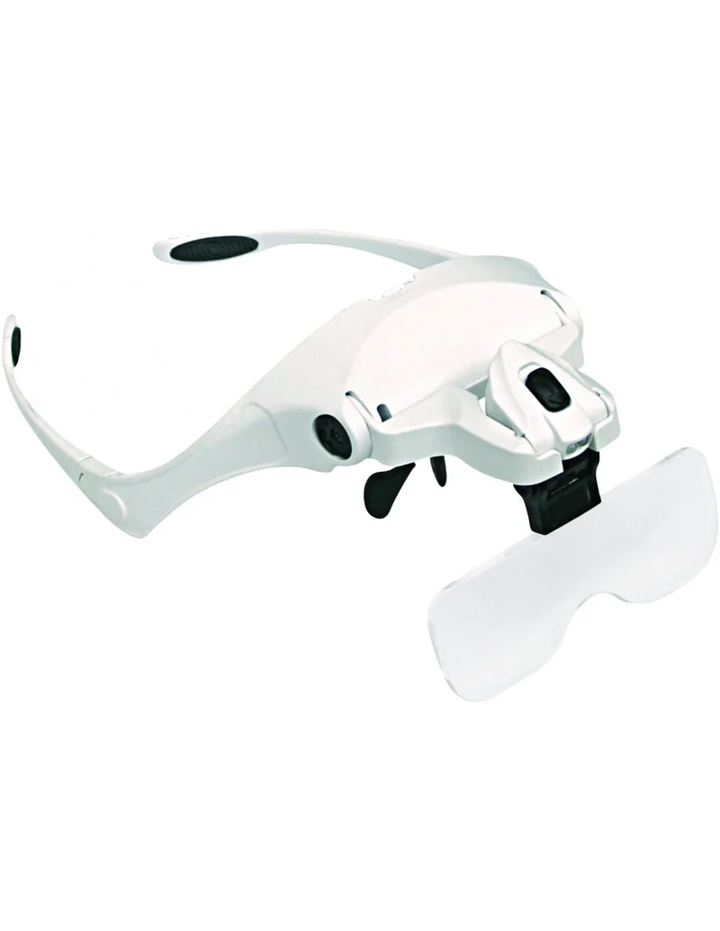 Velamp LED-Brille mit Lupe und 5 austauschbaren Dioptrien, ideal auch für Brillenträger geeignet, für Uhrmacher, Schmuck, Nageldesign, Zahntechnik, inklusive Batterien