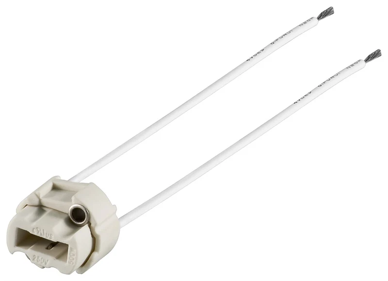 Goobay G9 Lampenfassung mit Zwillingslitze - max. 100 W/250 V (AC), 0,15 m Kabel, Keramik