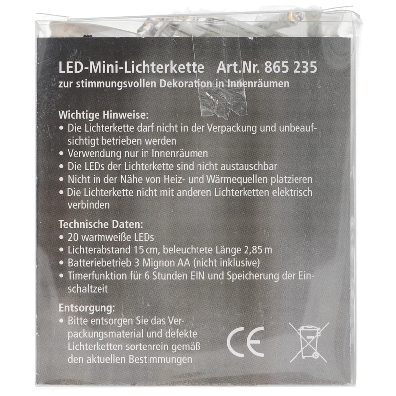 EGB LED-Mini-Lichterkette 20 flg. Batteriebetrieb mit Timer