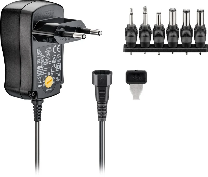 Goobay 3 V - 12 V Universal-Netzteil inkl. 6 DC-Adapter - max. 7,2 W und 0,6 A