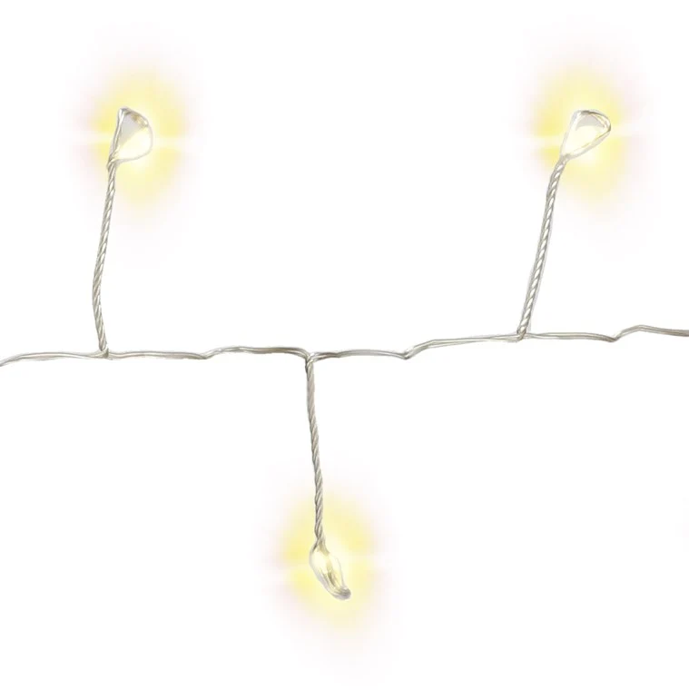 Goobay 50er LED-Silberdraht-Cluster-Lichterkette - mit 2 Leuchtmodi, warmweiß (3000 K), batteriebetrieben, für den Innen- und Außenbereich (IP44)