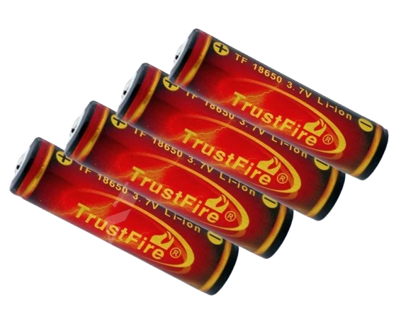 Trustfire 18650 geschützter Li-Ion Akku 3000mAh 3,7V (Flame) - 4 Stück