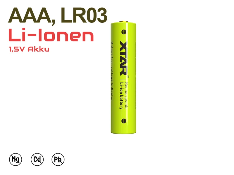 Xtar L4 Ladegerät + AAA (Micro) R03 1,5V Li-Ion Akkus mit Indikator