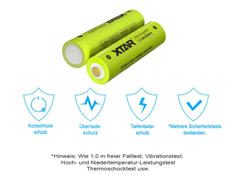 Xtar L4 Ladegerät + AAA (Micro) R03 1,5V Li-Ion Akkus mit Indikator
