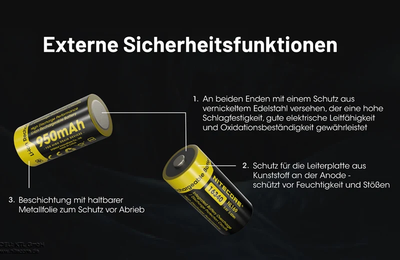 Nitecore 16340 NL169 950mAh 3,7V RCR123A