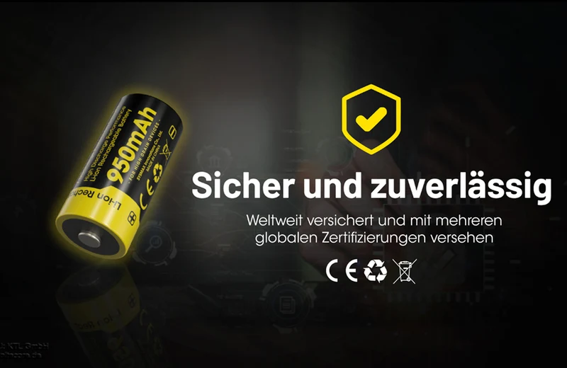 Nitecore 16340 NL169 950mAh 3,7V RCR123A
