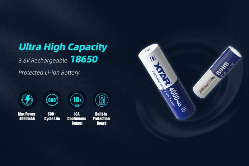 XTAR 18650 4000mAh 3,7V Li-Ion-Akku (geschützt)