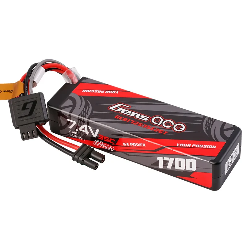 Gens Ace 2S LiPo Akku 1700mAh 2S 35C 7,4V Hardcase Lipo-Akku mit IEC2-Stecker