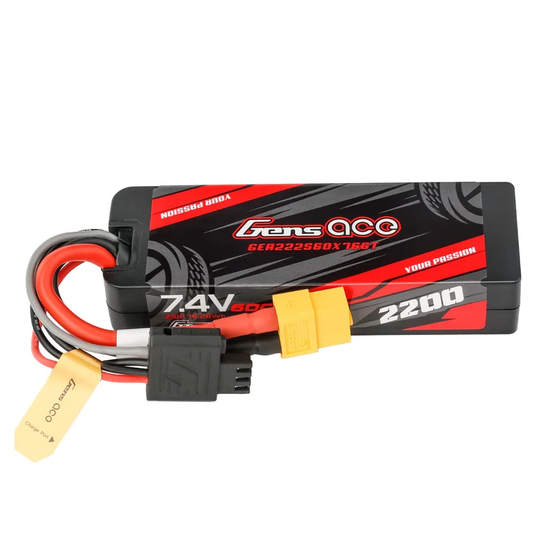 Gens Ace G-Tech 2S 2200mAh 7,4V 60C GRP-76 Hardcase Lipo-Akkupack mit XT60-Stecker