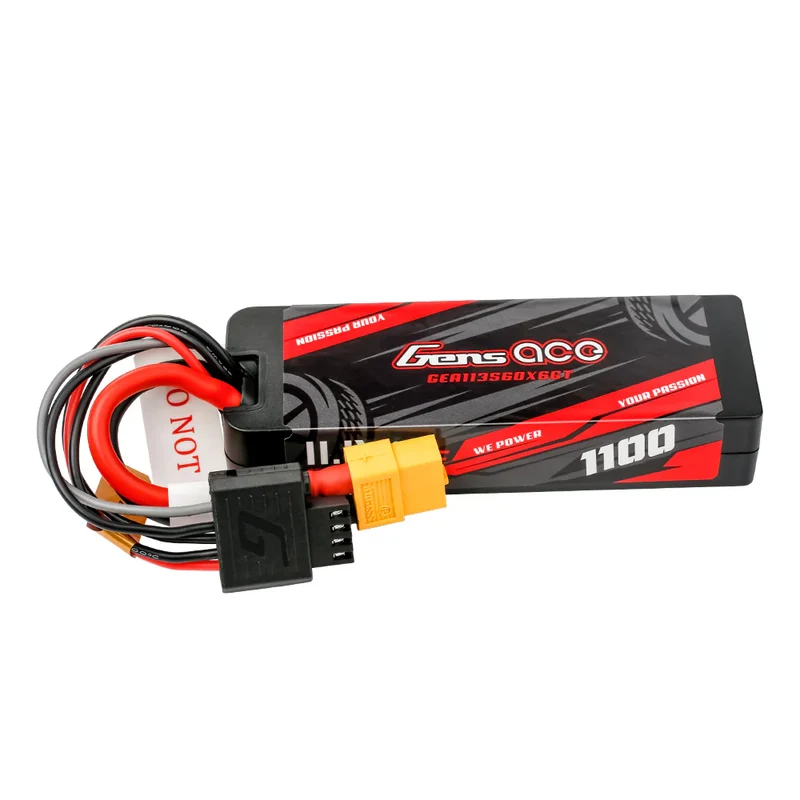 Gens Ace G-Tech 3S 1100mAh 11,1V 60C GRP-76 Hardcase Lipo-Akkupack mit XT60-Stecker