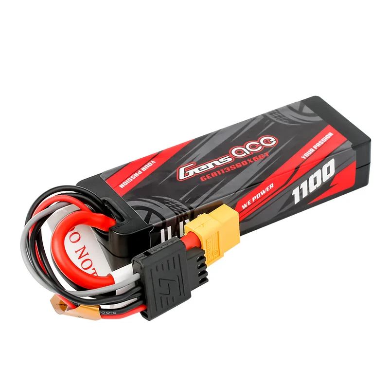 Gens Ace G-Tech 3S 1100mAh 11,1V 60C GRP-76 Hardcase Lipo-Akkupack mit XT60-Stecker