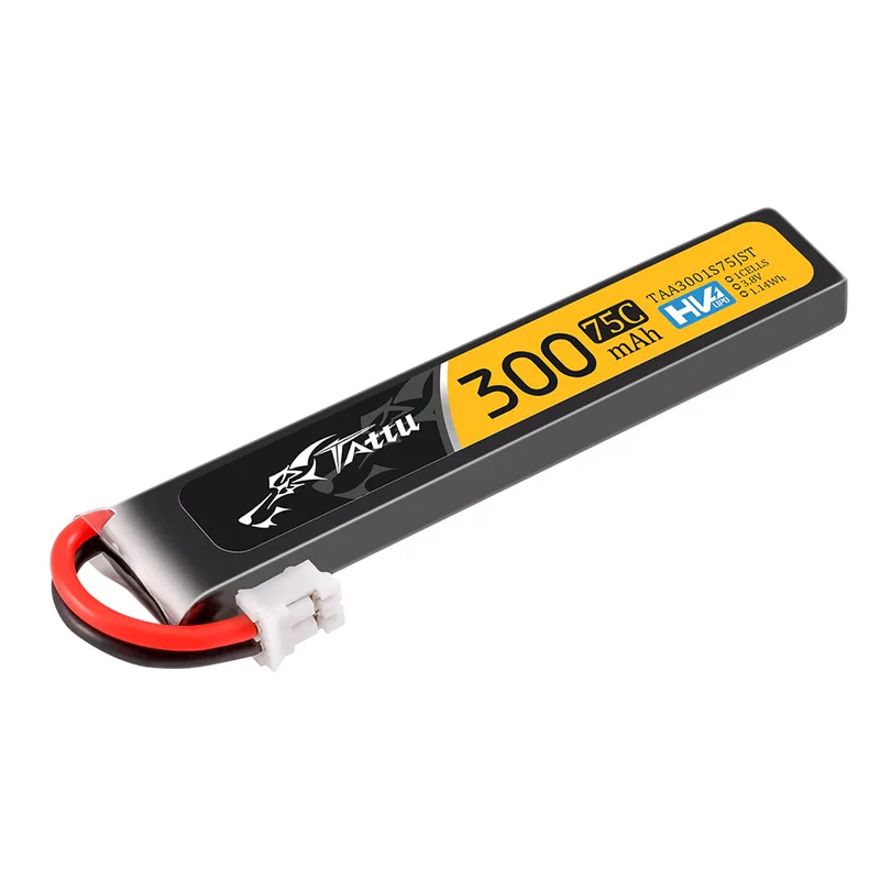 Tattu 1S 300mAh 75C 3,8V Lipo-Akkupack mit JST-Stecker