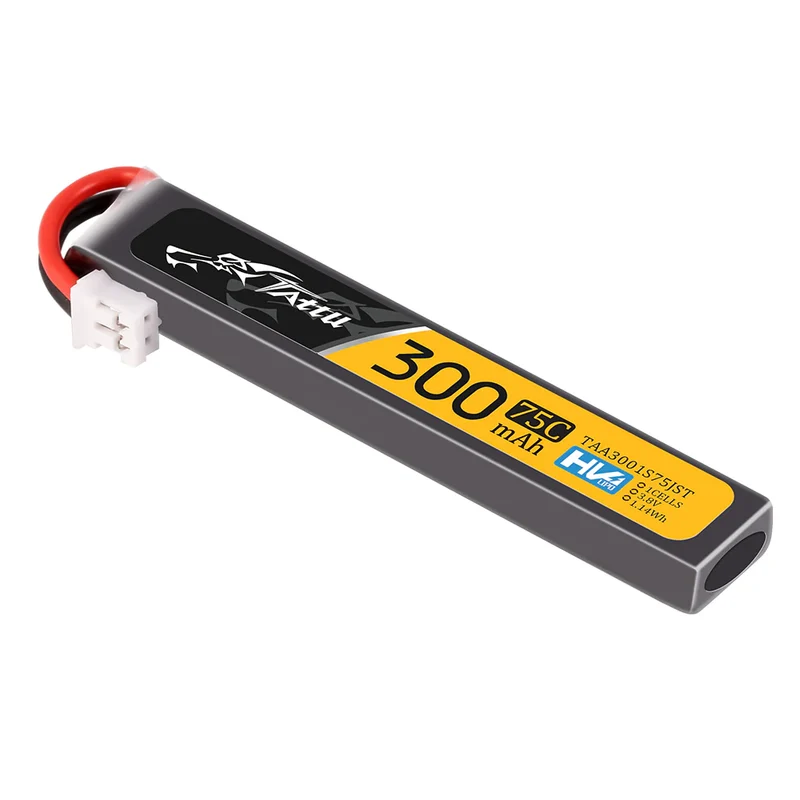 Tattu 1S 300mAh 75C 3,8V Lipo-Akkupack mit JST-Stecker