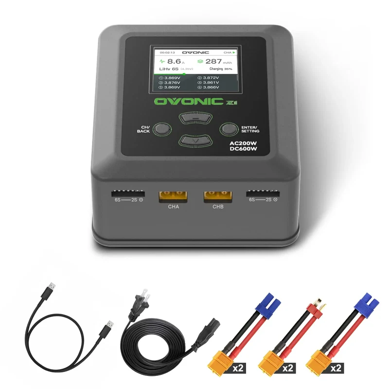 Ovonic X1 Zweikanal-LiPo-Ladegerät AC200W/DC300Wx2 Lipo-Akku-Balance-Ladegerät