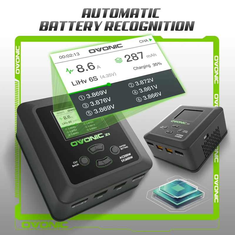 Ovonic X1 Zweikanal-LiPo-Ladegerät AC200W/DC300Wx2 Lipo-Akku-Balance-Ladegerät