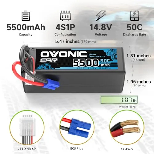 Ovonic Car 4S LiPo Akku 5500mAh 4S1P 50C 14,8V mit EC5-Anschluss