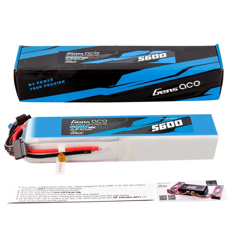 Gens Ace G-Tech 12S LiPo Akku 5600mAh 44,4V 80C 12S1P LIPO-Akku
