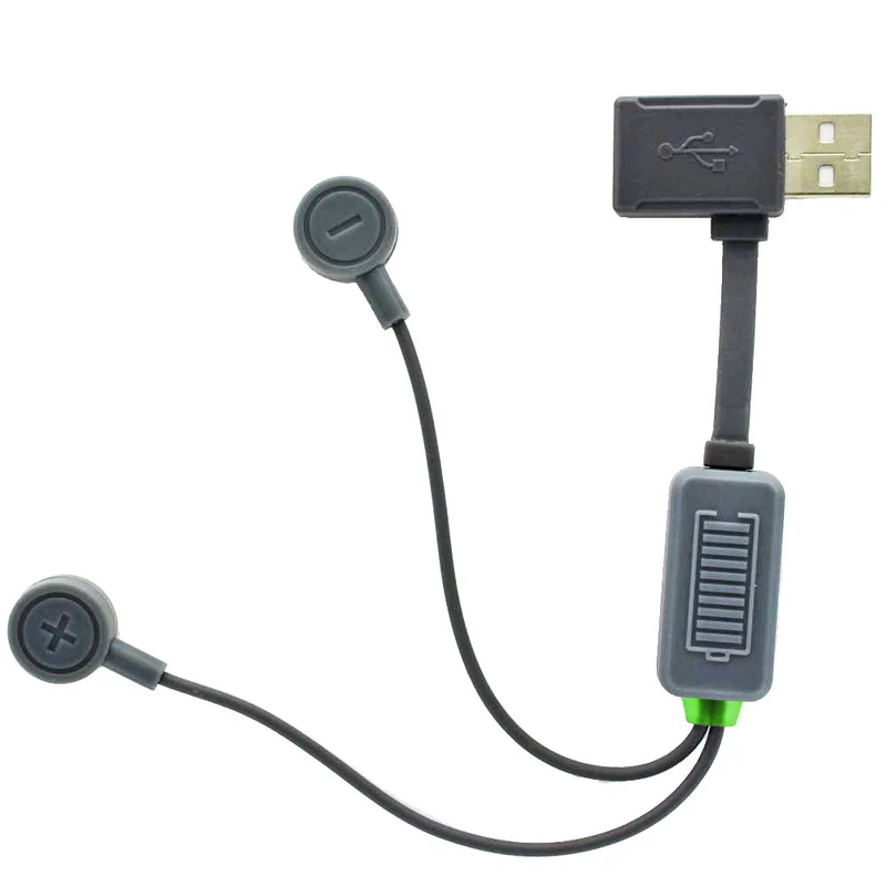 AccuCell USB Ladegerät für 3,7 Volt Li-Ion Akku CR123A, 18650 14350, 14430 mit Lade- und Entladefunktion, mit Magnetkontakten, Ladestrom max. 1A