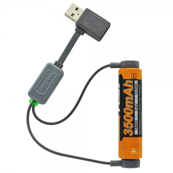 AccuCell USB Ladegerät für 3,7 Volt Li-Ion Akku CR123A, 18650 14350, 14430 mit Lade- und Entladefunktion, mit Magnetkontakten, Ladestrom max. 1A