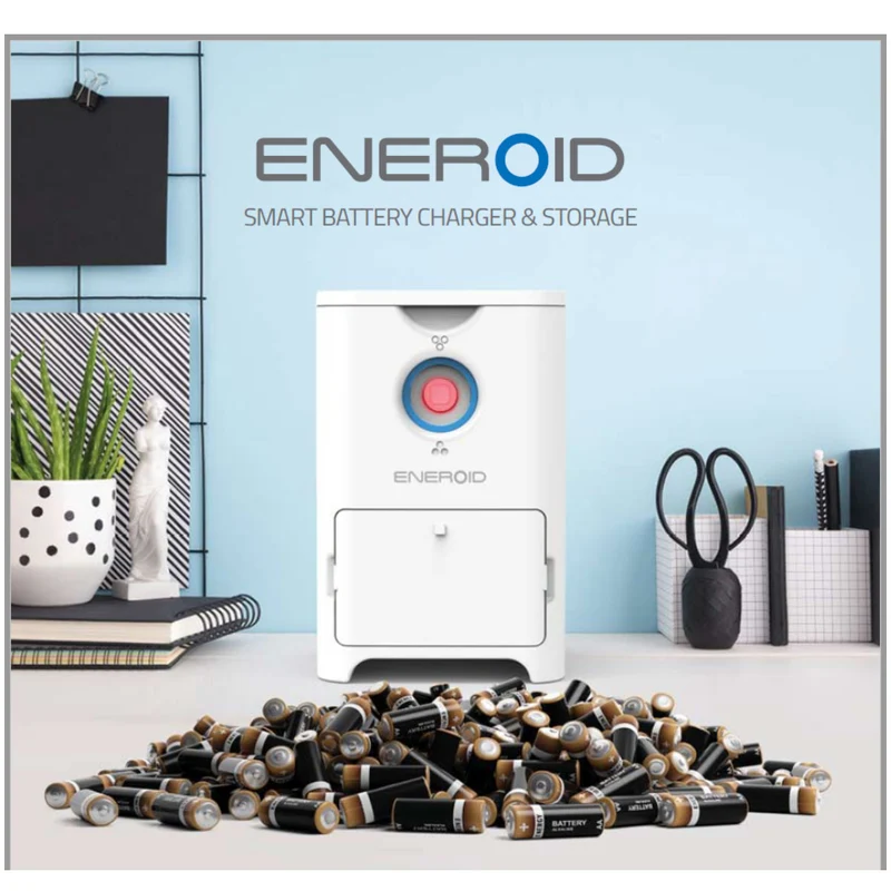 Eneroid EN10A2 Ladegerät für bis zu 12 AA Mignon LR6 Akkus mit automatischer Sortierfunktion von defekten Akkus oder Batterien