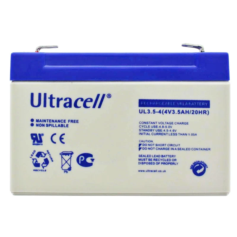 Ultracell UL3.5-4 4 Volt Akku 3500mAh, passend für Sonnenschein A504/3.5S, 4,8mm Kontakte