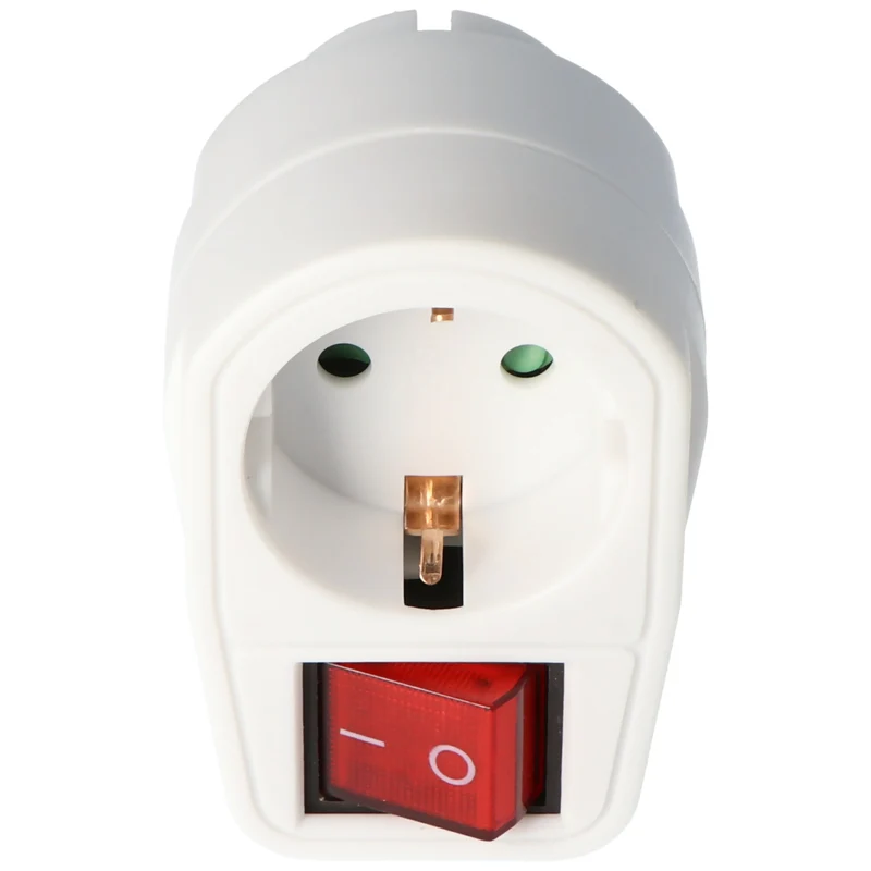 AccuCell Eurostecker Steckdose mit Schalter, Kindersicherung und mit Überlastschutz
