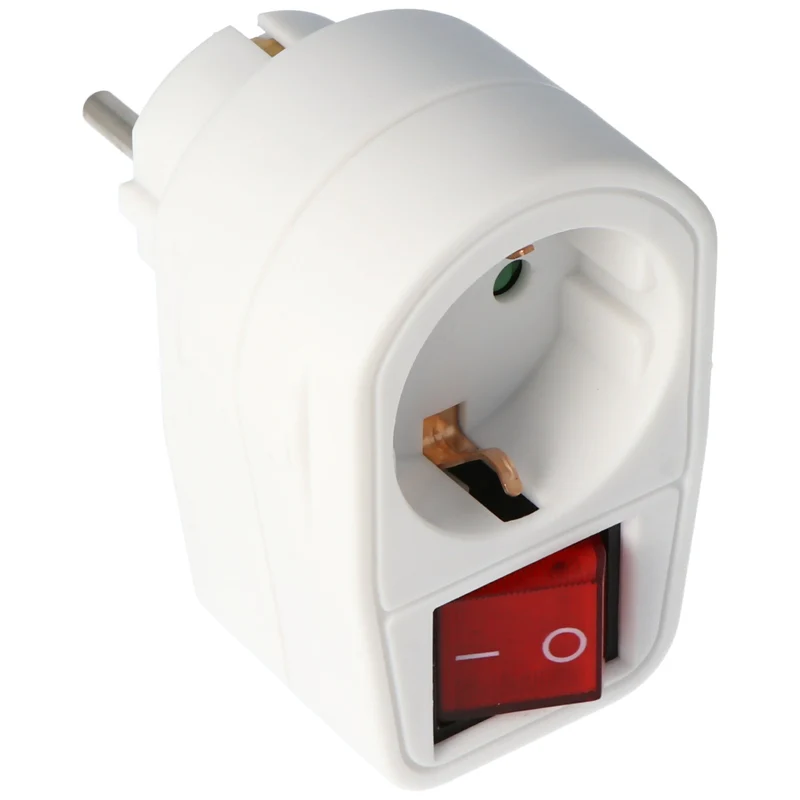 AccuCell Eurostecker Steckdose mit Schalter, Kindersicherung und mit Überlastschutz