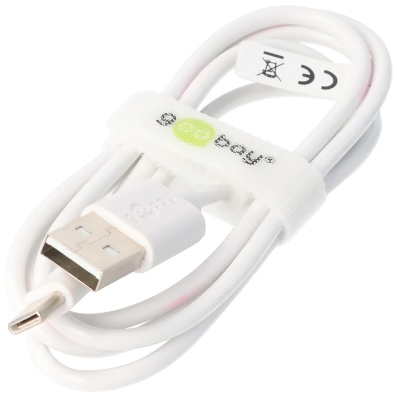 Goobay Dual Ladeset 2,4 A, Netzteil mit 2x USB-Ausgang inklusive USB-Ladekabel, weiß