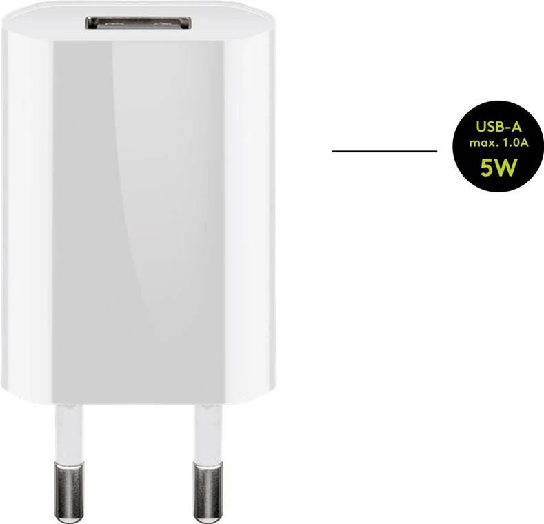 Goobay USB-C™ Ladeset 1 A - Netzteil mit Type-C™ Kabel 1m (weiß)