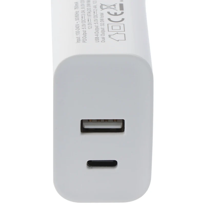 AccuCell Dual-USB Schnellladegerät USB QC3.0 28W weiß