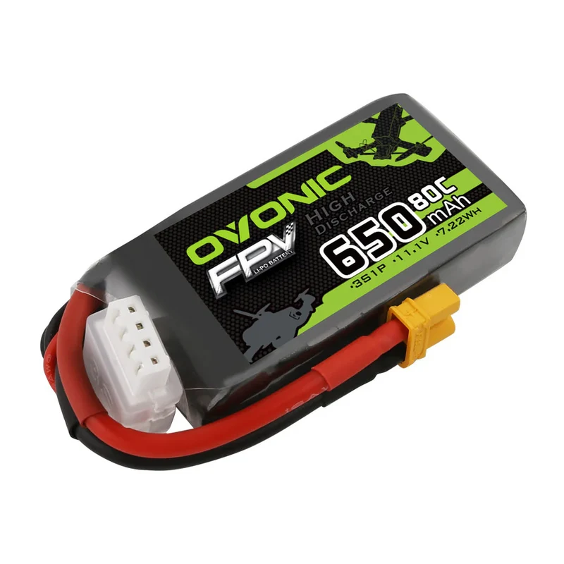 Ovonic FPV 3S 650mah 11,1V 80C Lipo-Akku mit XT30-Stecker für FPV