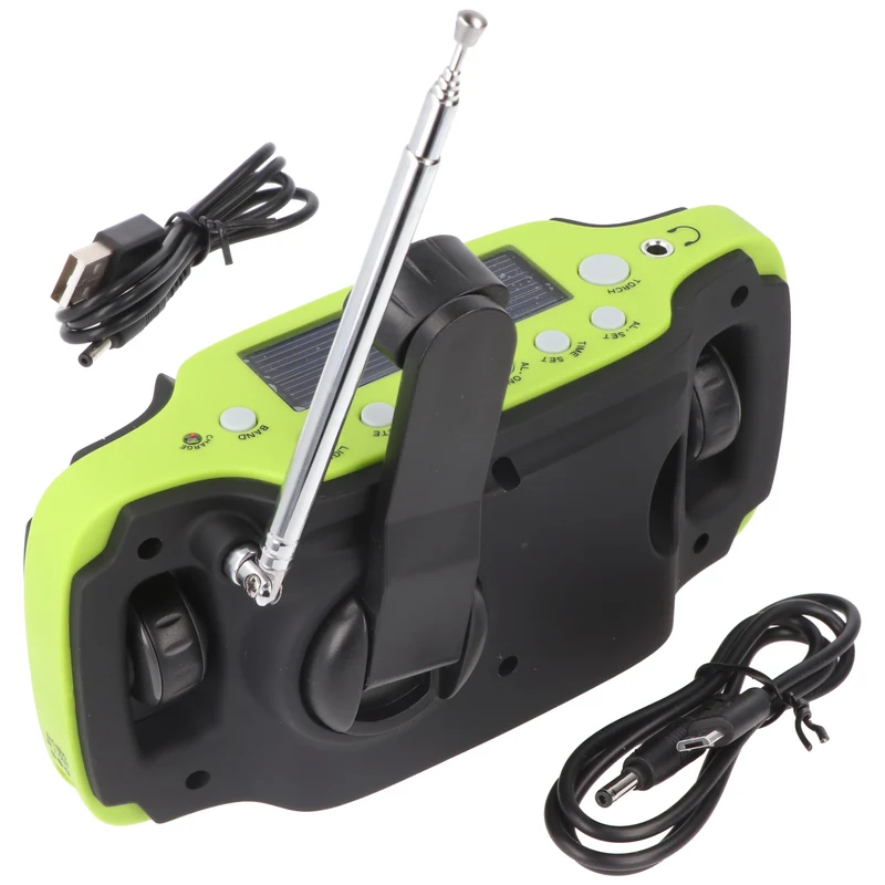 AccuCell Solar-Dynamo-Koffer-Radio mit LED-Taschenlampe, keine Batterien erforderlich
