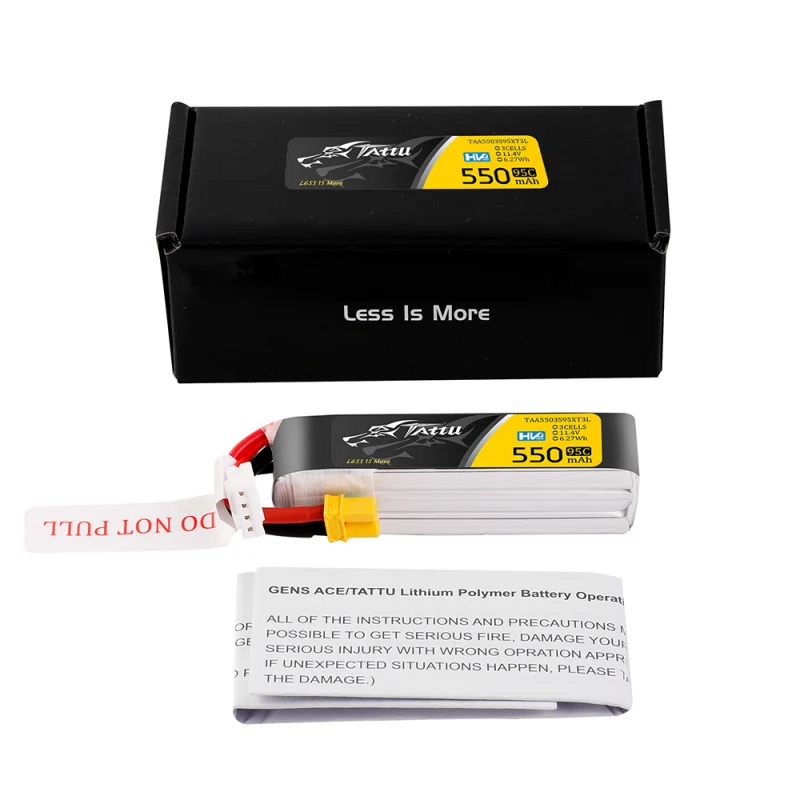 Tattu 3S 550mAh 95C 11,4V HV Lipo Akku mit XT30 Stecker Long-Pack