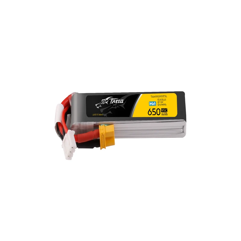 Tattu 2S 650mAh 95C 7,6V HV Lipo Akku mit XT30 Long-Pack