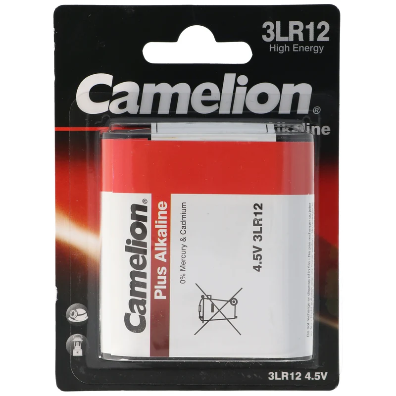 Camelion 3LR12 4.5 Volt Flachbatterie maximal 3000mAh, Abmessungen ca. 65,0 x 61,5 x 21,5mm