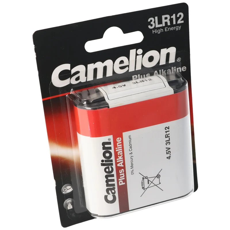 Camelion 3LR12 4.5 Volt Flachbatterie maximal 3000mAh, Abmessungen ca. 65,0 x 61,5 x 21,5mm