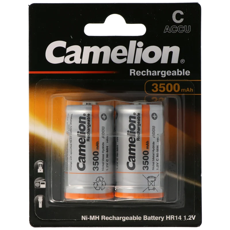 Camelion NiMH Akku Baby LR14 C HR14 mit bis zu 3500mAh 1,2 Volt im 2er Blisterverpackung