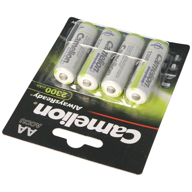 Camelion AA, Mignon LR6, HR6, NiMH Akku mit bis zu 2300mAh in 4er Blisterverpackung, Always Ready mit geringer Selbstentladung, Ready to Use Akku