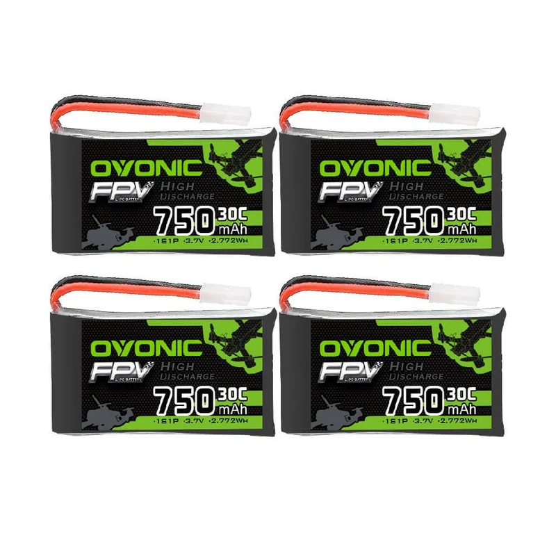 Ovonic FPV 1S LiPo Akku 750mAh 3,7V 1S1P 30C Molex-Stecker LiPo-Akku für Syma X5C X5SW Micro Quad (4 Stück)