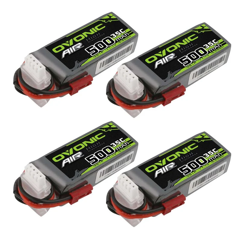 Ovonic Air 3S LiPo Akku 500mAh 11,1V 35C Lipo Akkupack mit JST-Stecker (4 Stück)