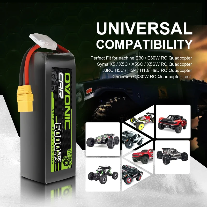 Ovonic Car 6S Lipo Akku 6000mAh 6S1P 50C 22,2V RC Lipo Akku mit XT90 Stecker