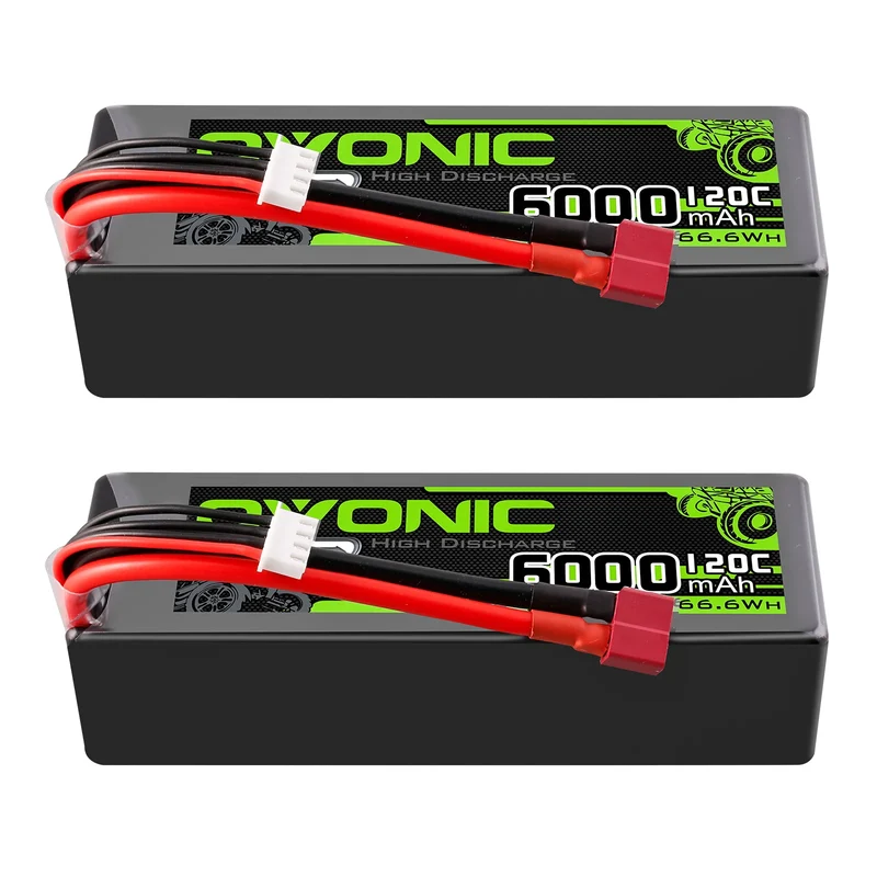 Ovonic Car 3S Lipo Akku 6000mAh 120C 11,1V RC Lipo Akku mit Deans T Stecker (2 Stück)