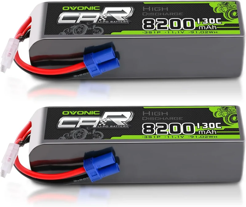 Ovonic Car 3S 8200mAh Lipo Akku 130C 11,1V RC Lipo Akku mit EC5 Stecker (2 Stück)