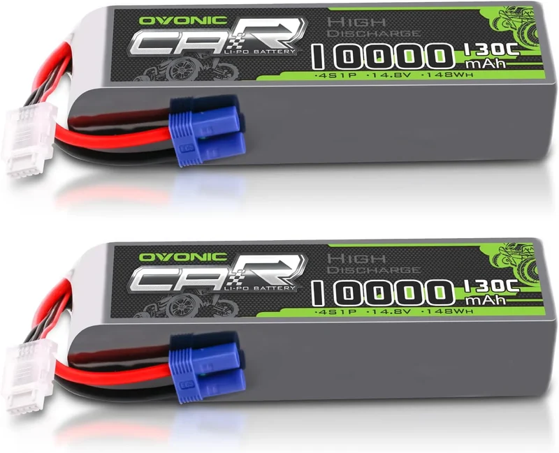 Ovonic Car 2S 10000mAh 130C 14,8V RC Lipo Akku mit EC5 Stecker (2 Stück)