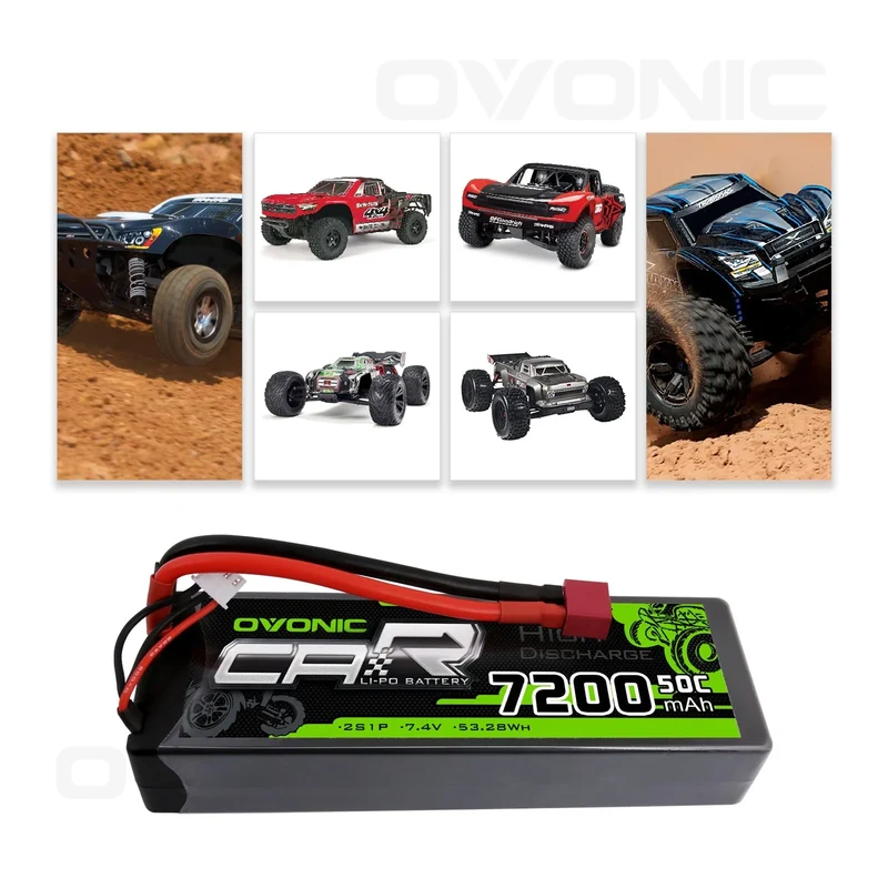 Ovonic Car 2S 7200mAh 7,4V 50C Hardcase LiPo Akku mit Deans-Stecker