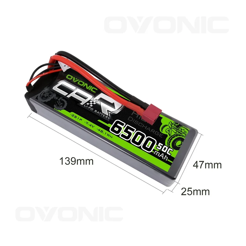 Ovonic Car 2S 6500mAh 7,4V 50C Hardcase LiPo Akku mit Deans Style T-Steckern