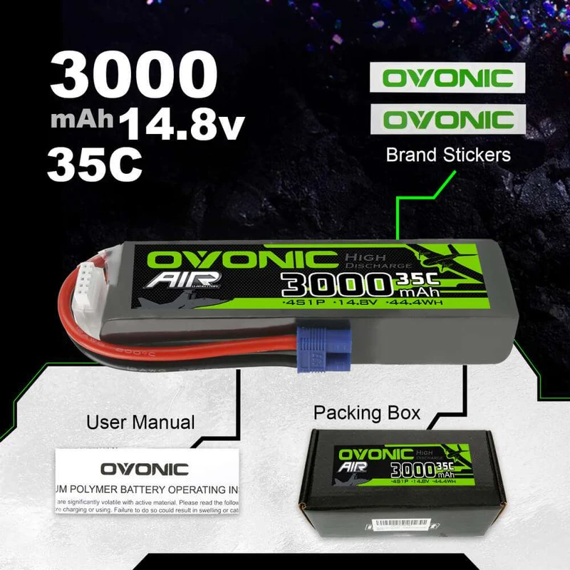 Ovonic Air 4S 3000mAh 4S 14,8V 35C Lipo Akku mit EC3 Stecker