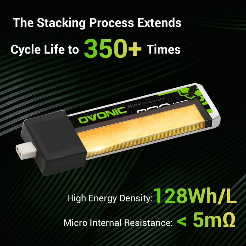OVONIC FPV 1S 850mAh Lipo Akku 1S1P 100C 3,8V LiHV LiPo-Akku mit BT2.0-Stecker (4 Stück)