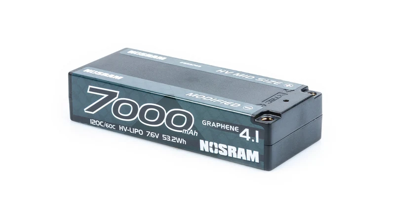 NOSRAM HV Mid Size Modified GRAPHENE 2S 7000mAh 4.1 7000mAh Hardcase Akku 7.6V LiPo 120C/60C